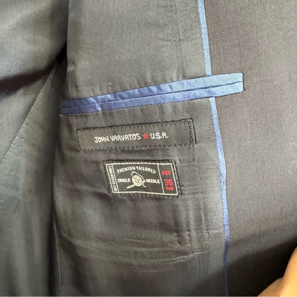 John Varvatos Blazer Coat Men’s 36R Two Button Jacket Black Wool Casual Suit - Picture 8 of 14